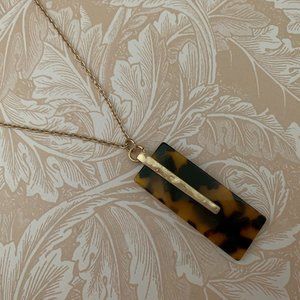 Tortoise Shell Gold Tone Necklace